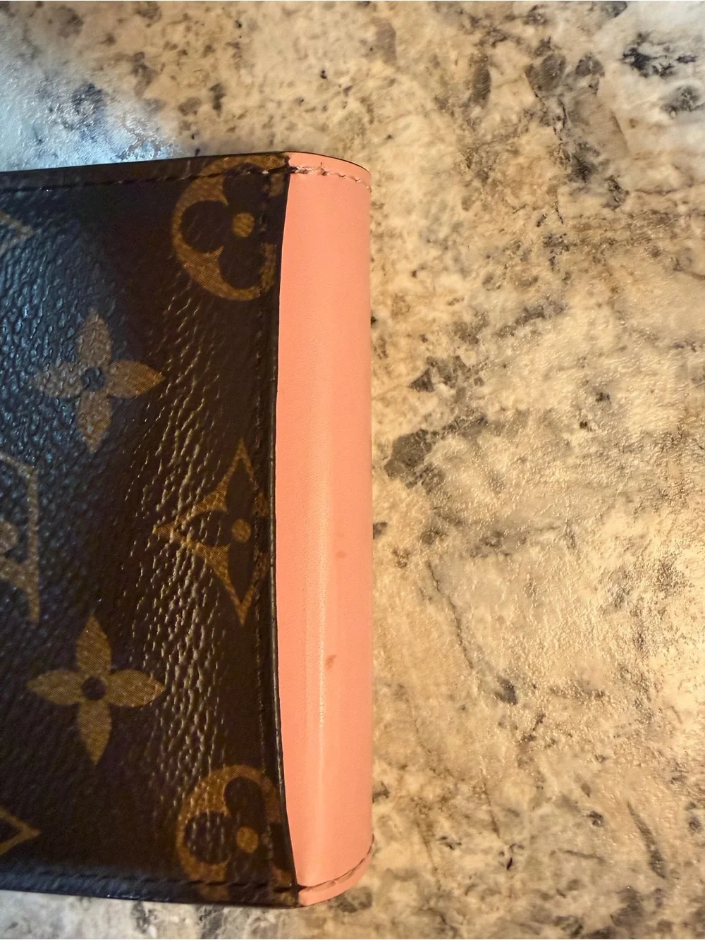 Louis Vuitton Pink and Brown Monogram Card Holder Wallet